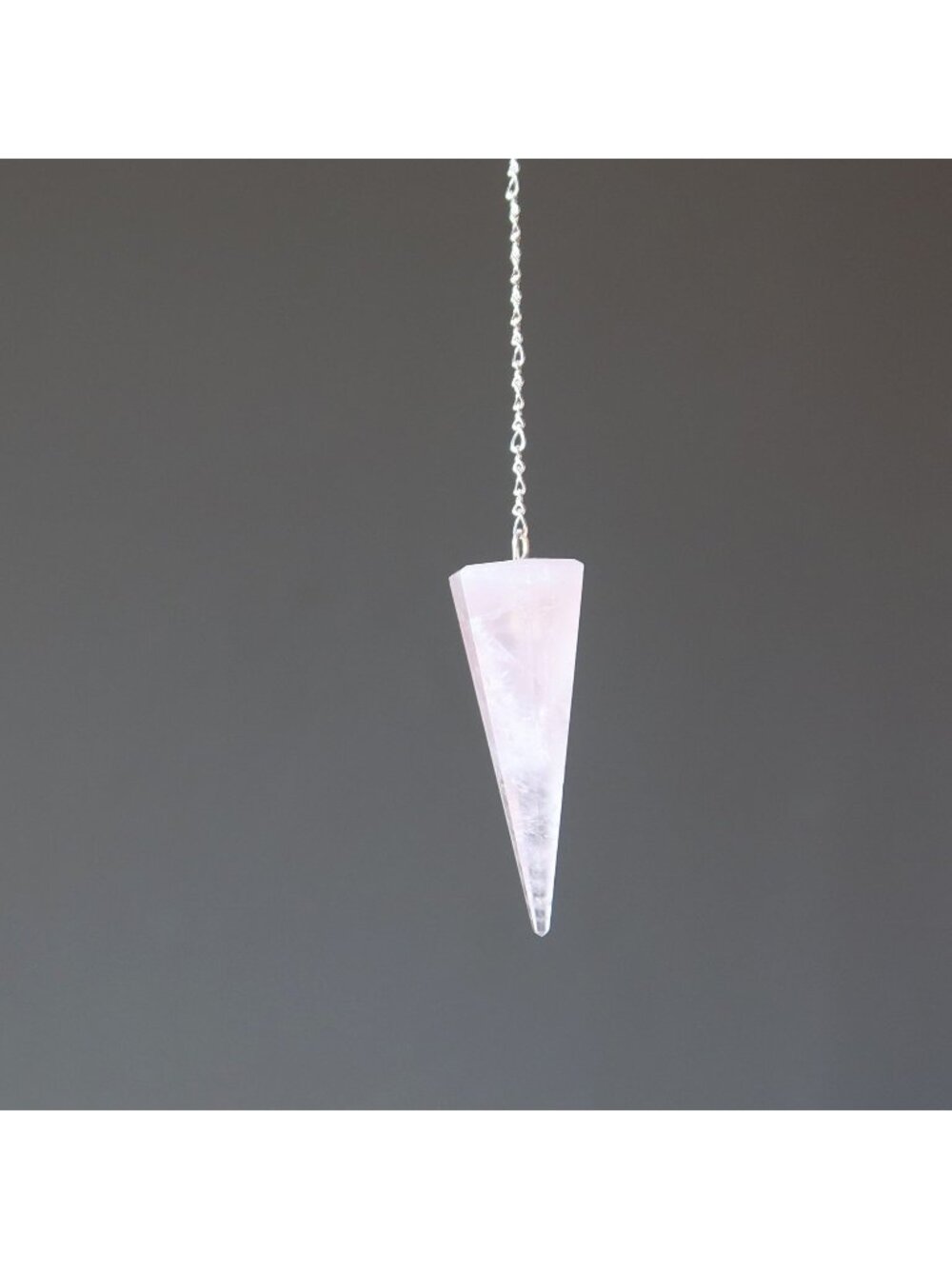 Rose Quartz Pendulum Love of Truth Sterling Silver Faceted Pink Crystal Dowsing